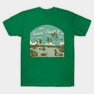 Duck Hunting Retro Style T-Shirt